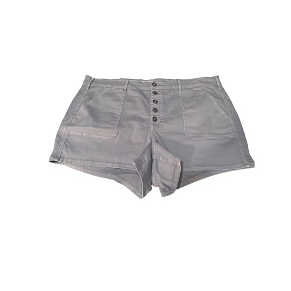 Torrid Womens NWT Gray Button-Fly High-Rise Shorts Size 24 Cotton Blend Casual S - Picture 1 of 5